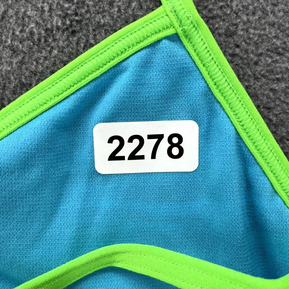 TYR Bikini Top Women XL 14 16 Blue Green Fresno Mojave Tie back‎ Swimwear